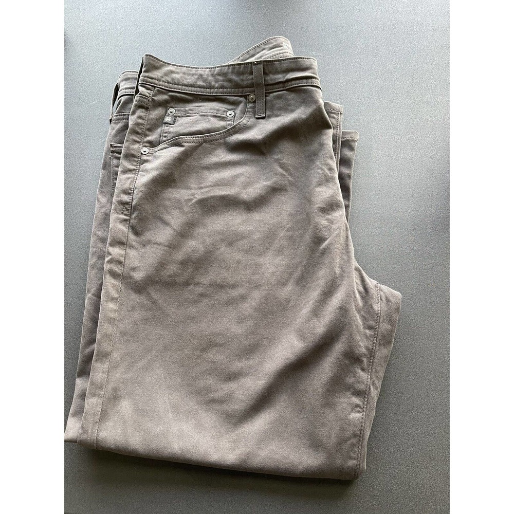 B525 AG ADRIANO GOLDSCHMIED EVERETT SLIM STRAIGHT GRAY SATEEN JEANS 38 X 24